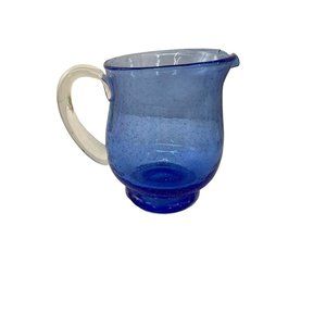 handblown blue glass Gorgeous Designs mini pitcher creamer
